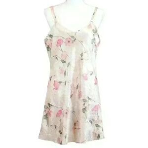 Intimate Essentials Baby Pink Floral Camisole Mini Slip Dress Size XL